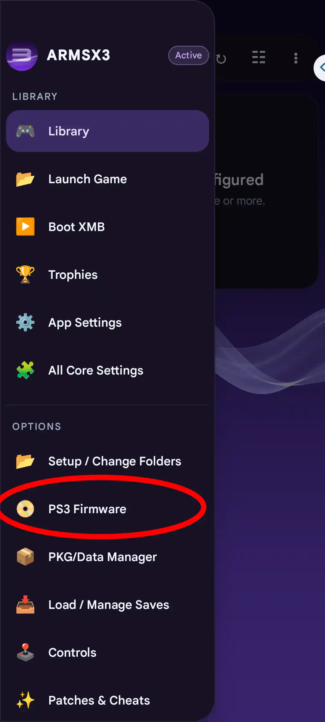 Choose PS3 Firmware in the ArmSX3 sidebar